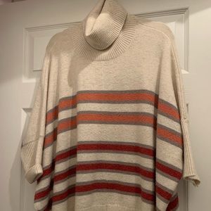 Loft cowl neck poncho sweater